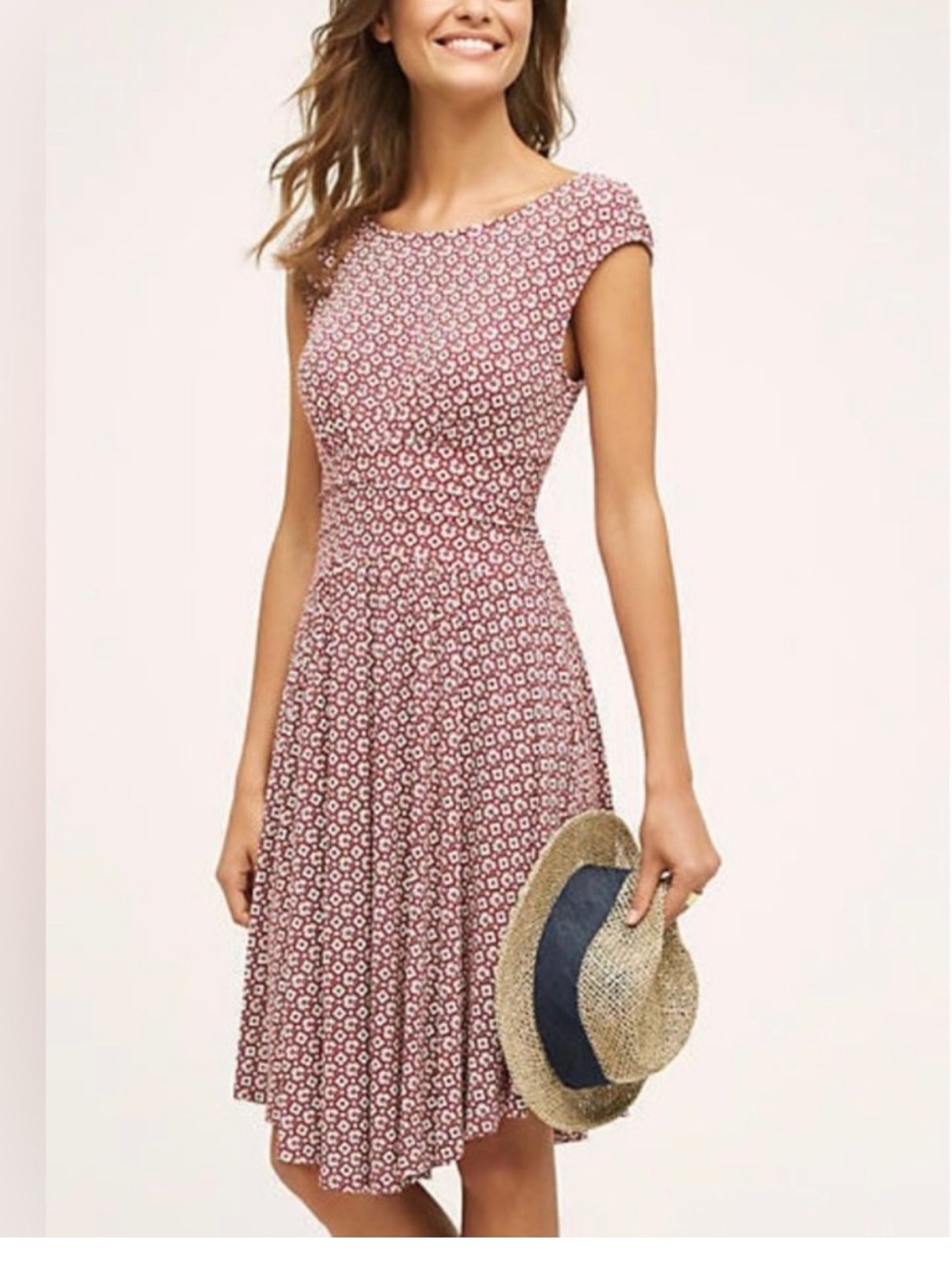 Moulinette Soeurs Women’s XS Dress South‎ Shore Cap Sleeve Fit and Flare Red